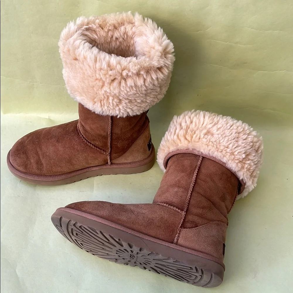 UGG Light Brown Winter Boots Plush Suede
